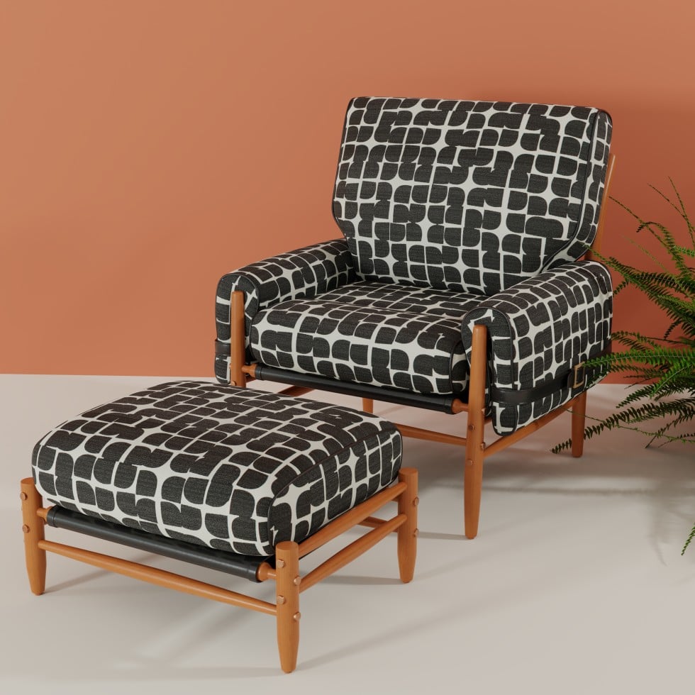 black upholstery fabric swatch