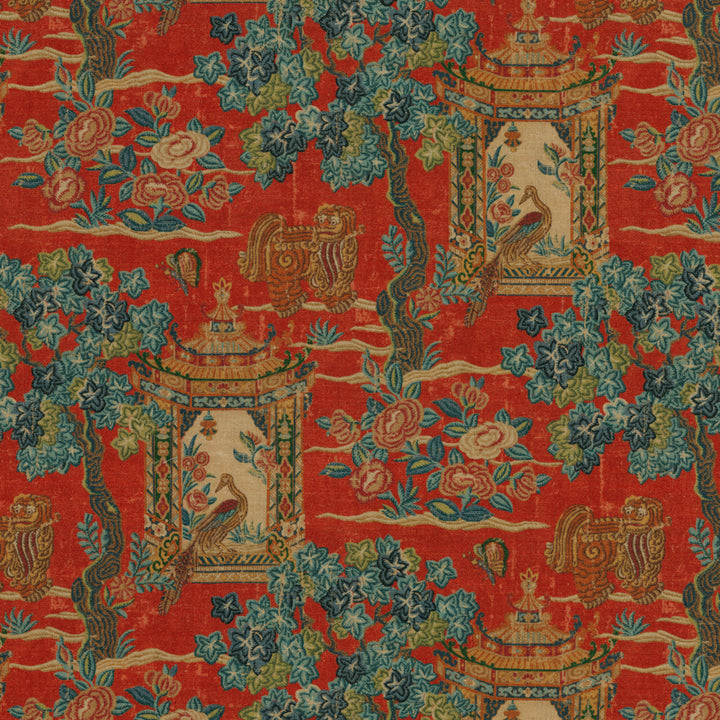 Greenhouse Fabrics S7880 Persimmon red multipurpose fabric swatch