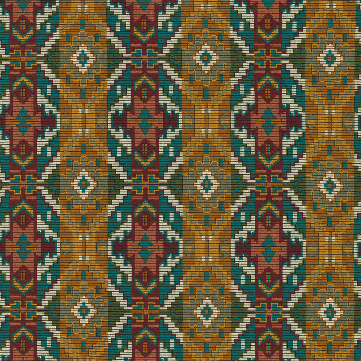 Greenhouse Fabrics S7873 Bazaar red upholstery fabric swatch