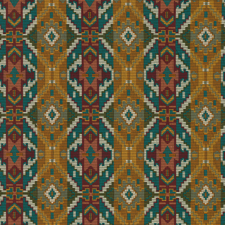 Greenhouse Fabrics S7873 Bazaar red upholstery fabric swatch